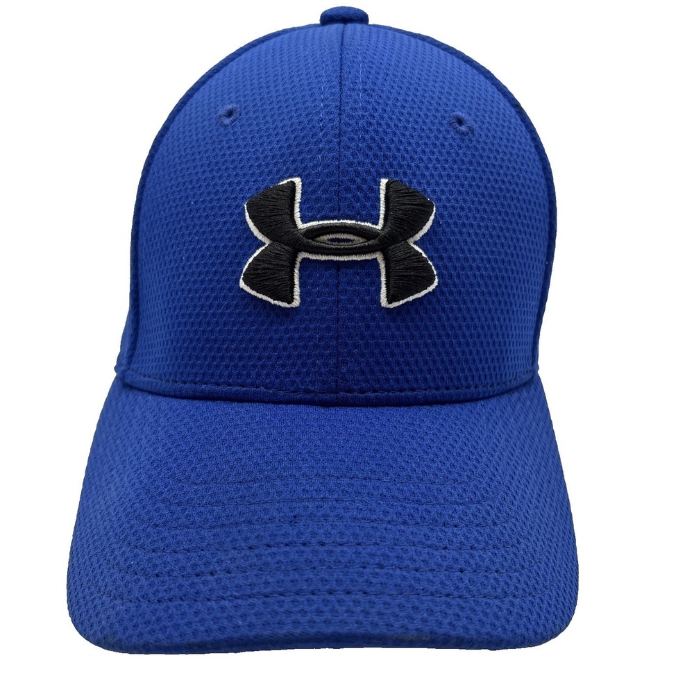 Under‎ Armour Hat Cap Stretch Fit Youth Blue /Black  SM/M Boys Embroidered Kids